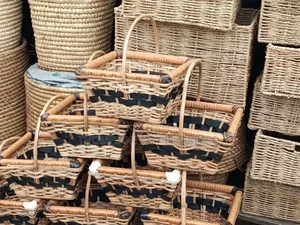 Handwoven Cane Hamper Baskets