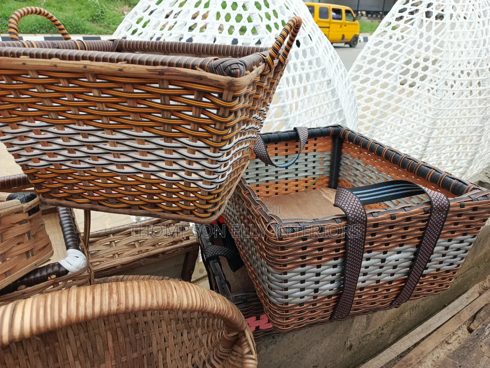 Handwoven Cane Hamper Baskets