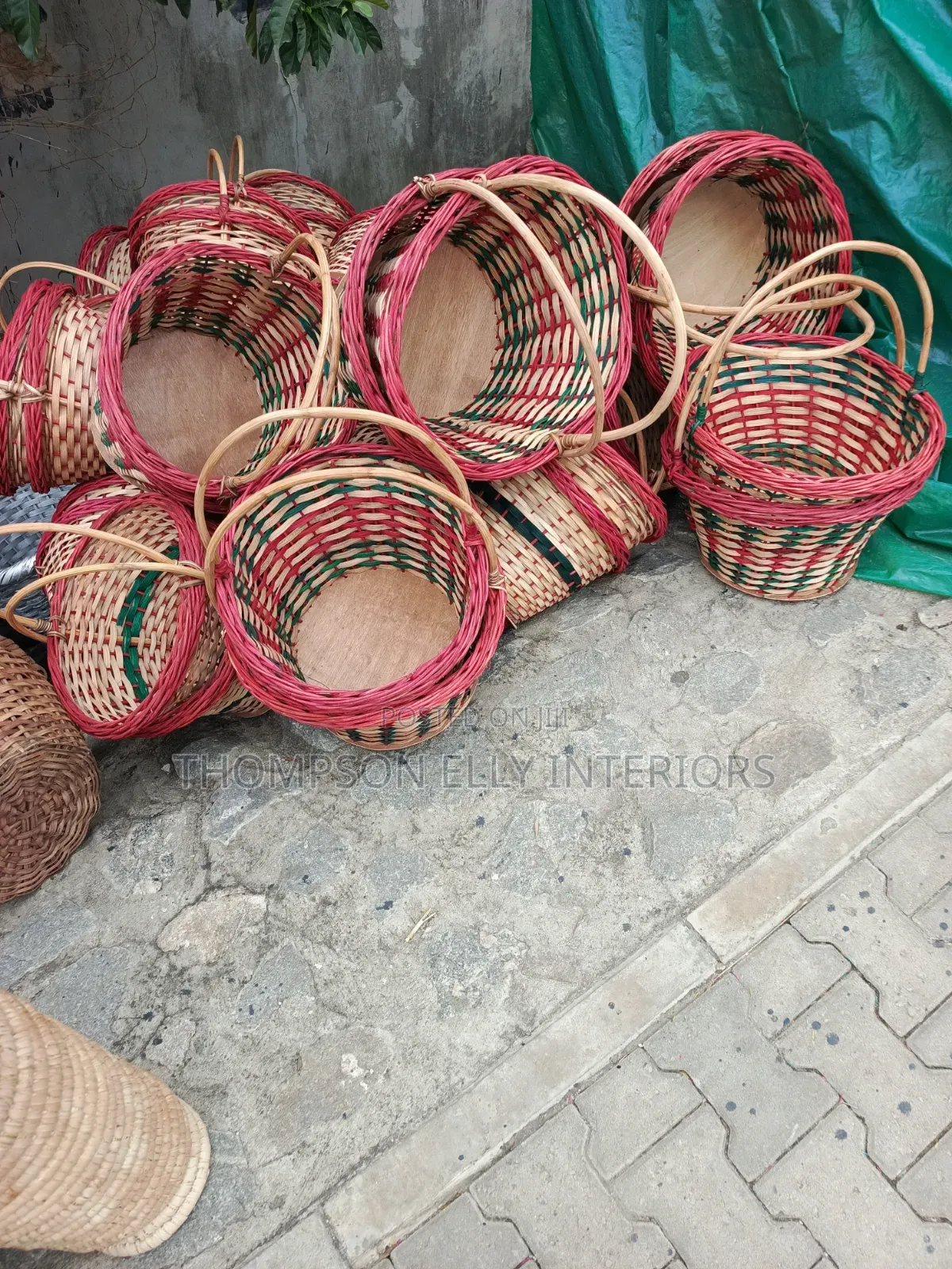 Handwoven Cane Hamper Baskets
