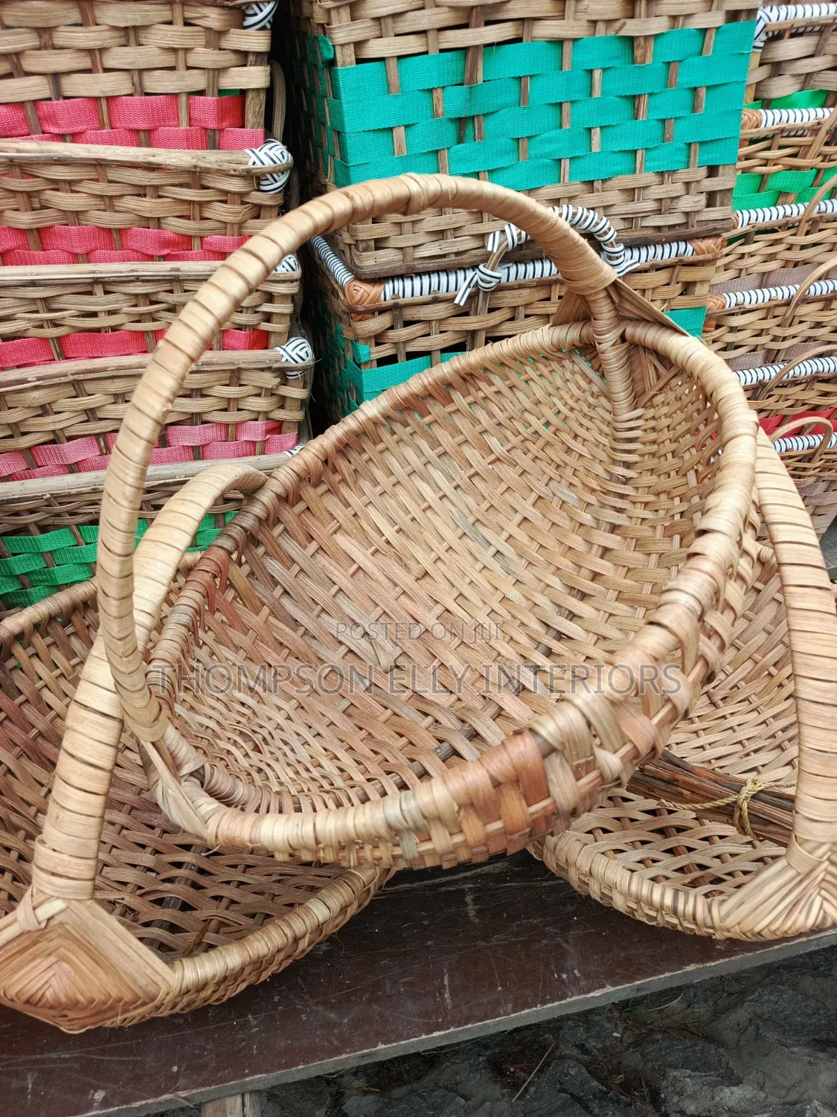 Handwoven Cane Hamper Baskets