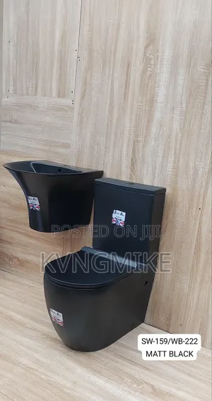 Matt Black England Standard Wc Set Hanging Matt Black Basin