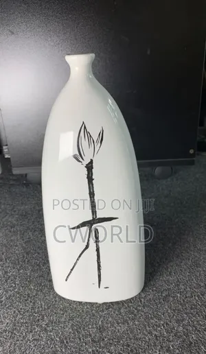 White Ceramic Bud Vase – Ink Rose