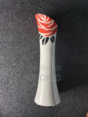 Slim Ceramic Bud Vase – Red Rose Pop