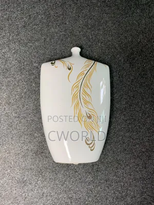 Square Ceramic Vase – Golden Feather