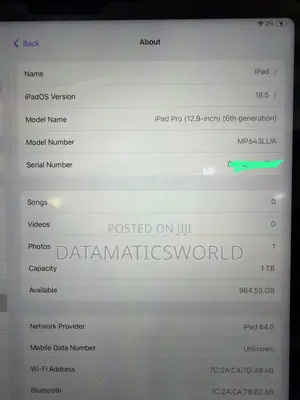 Apple iPad Pro 12.9 (2022) 1 TB Gray