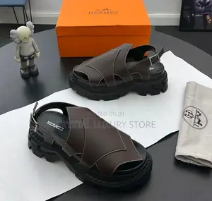 Hermes Quality Luxury Men Genuine Leather Sandals