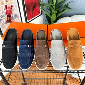 Hermes Quality Luxury Men Suede Half Shoe