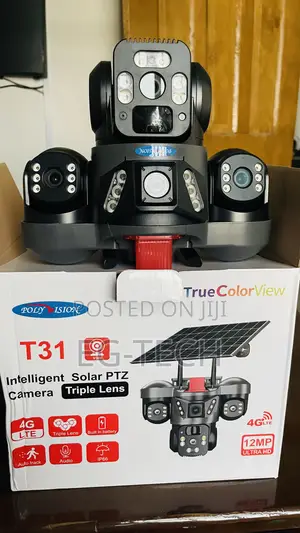 Triple Lens Solar CCTV Camera