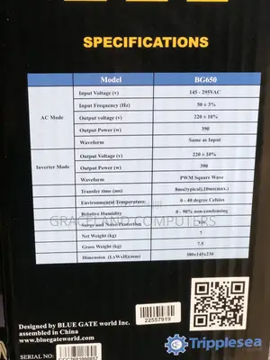Bluegate 650va Line Interactive Ups (Metal Body)