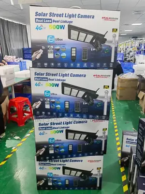 500watts Dual Lens Solar Camera With Street Light Ubox Mobile App