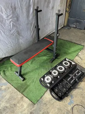 Foldable Weight Bench With 50kg Weight and Dumbbel