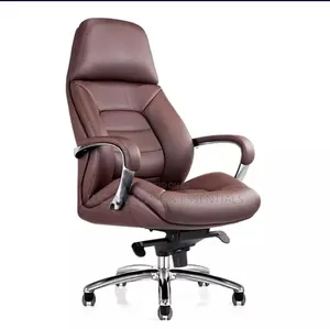 Luxury High-Back Leather Executive Office Chair – Brown