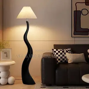 Luxury Modern Black Led Resin Floor Lamp