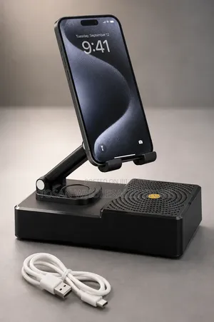 Adjustable Phone Stand With Bluetooth Speaker