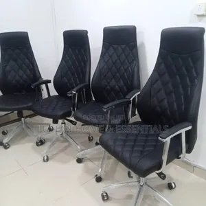Luxury High-Back Executive Office Chairs Diamond Stitched Leather