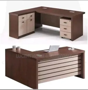 Luxury 1.6-Meter Executive Office Desk With Dual Storage Side Cabinet