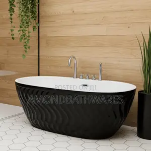 Black and White Bathtub With Faucet
