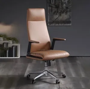 Luxury Ergonomic Director’S Swivel Chair With Chrome Base
