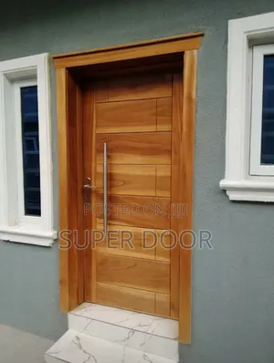 Brown Mahogany Security Door With Complete Frame