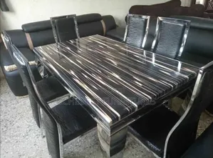 Marble Dinning Table by 6 Chairs