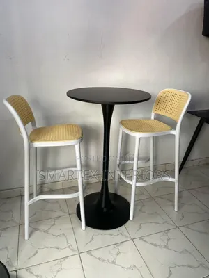 Imported Quality Full Plastic High Barstool With Bar Table