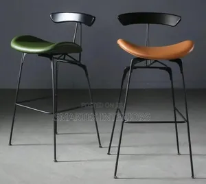Imported Quality Wooden Back Leather High Barstool