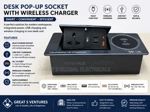Desk Pop-up Socket With Wireless Charger