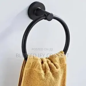 Black Towel Ring Rack