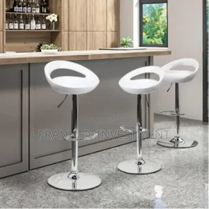 Contemporary Swizzle Shape Adjustable Swivel Bar Stools - 3 Piece Set