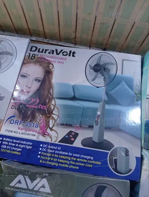 Duravolt Rechargeable Fan 18 Inch