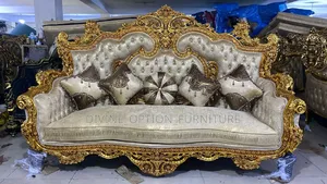 Egyptian Royal Sofa With Center Table and Side Stools