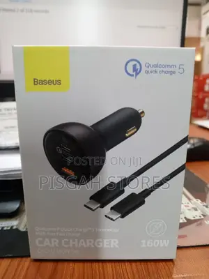 Baseus - Car Charger C+C+U 160w Set Gray With Xiaobai Type-c To 100w