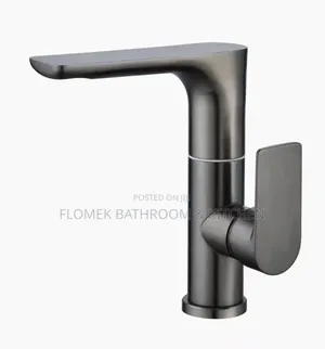 Elegant Dark Grey Stainless Steel Washbasin Faucet – Premium Quality
