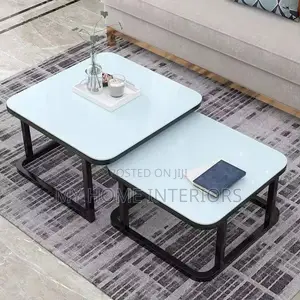 Marble and Glass Top 2 in 1 Center Table