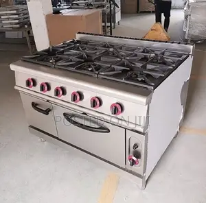 6-Burner Industrial Gas Cooker With Oven