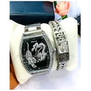 Rugged Sophisticated Silver Men's Steel Wristwatch