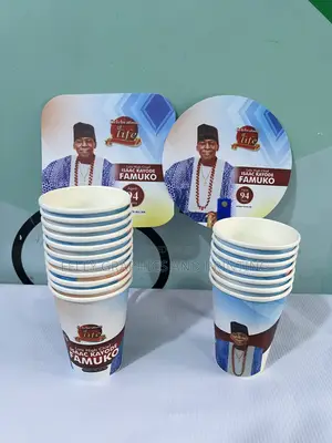Hand Fan and Paper Cup