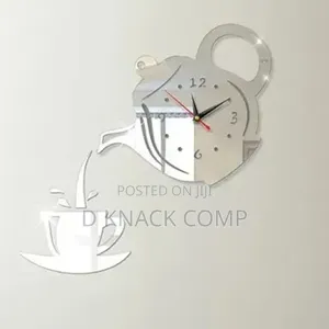 3d Diy Creative Coffee Cup Teapot Wall Clock