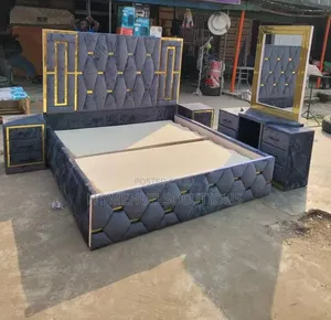 6by6 Bedframe With Dresser and Two Side Drawers