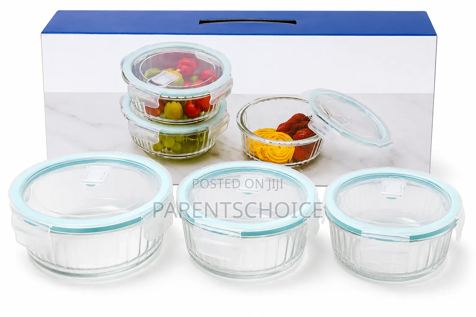 Round Vertical Glass Container – 3pcs Set
