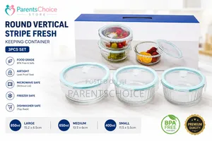 Round Vertical Glass Container – 3pcs Set