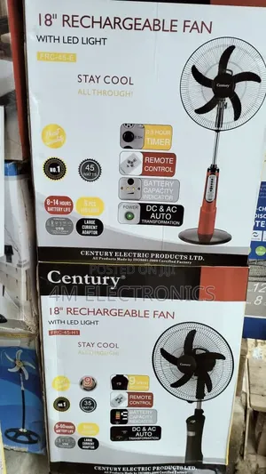 Century 18 Inches Rechargeable Fan With LRD Light