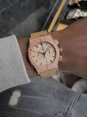 Hublot Quality Luxury Men Genuine Leather Automatic Engine Wristwatch