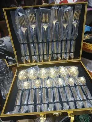 24pcs Gold Briefcase Cutlery Sets