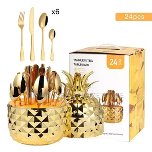 24pcs Gold Of Cutteries Kitchen Set