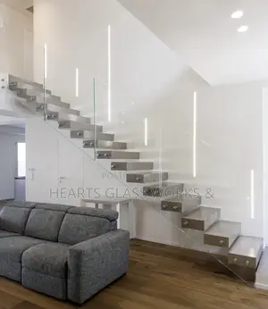 Floating Stair Glass Railing System in Lekki,Lagos. Nigeria