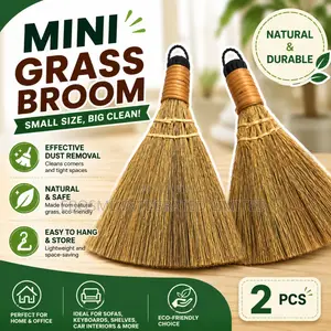 Mini Grass Broom (2pcs) – Natural Hand Broom for Dust Cleaning