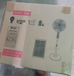 Ac/Dc Solar Rechargeable Stand Fan With Usb Phone Charger