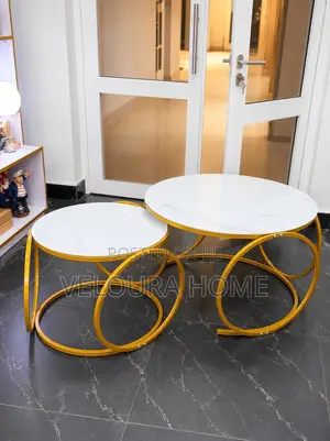 Stylish Luxury Nesting 2-in-1 Real Marble Coffee Table