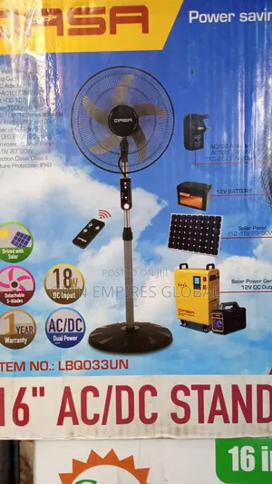 Qasa Ac/Dc Solar Standing Fan